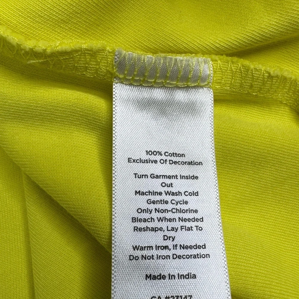 Talbots 100% Cotton Knit Neon Yellow Sleeveless Shift Medium Petite